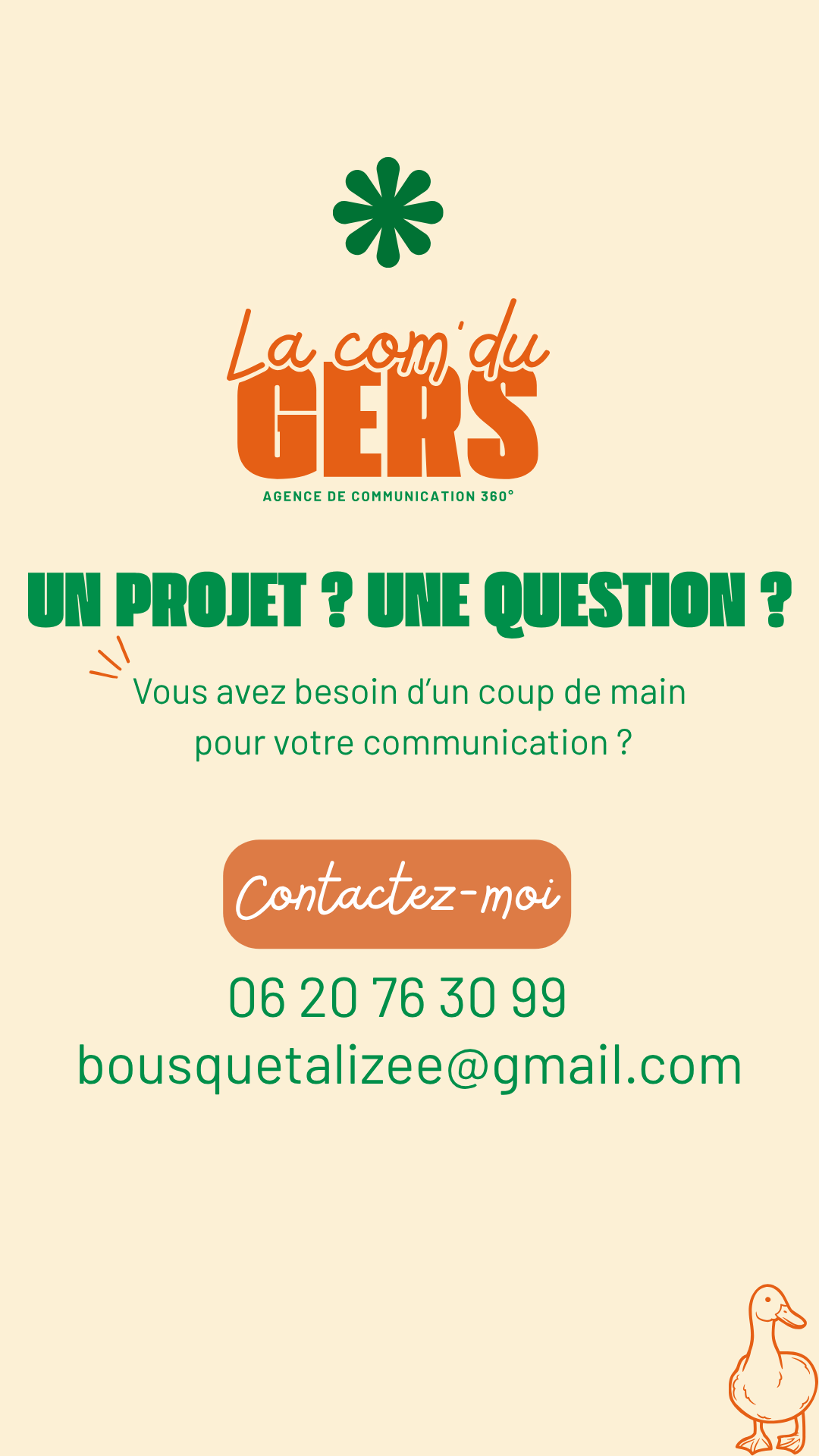 Affiche de contact La Com du Gers